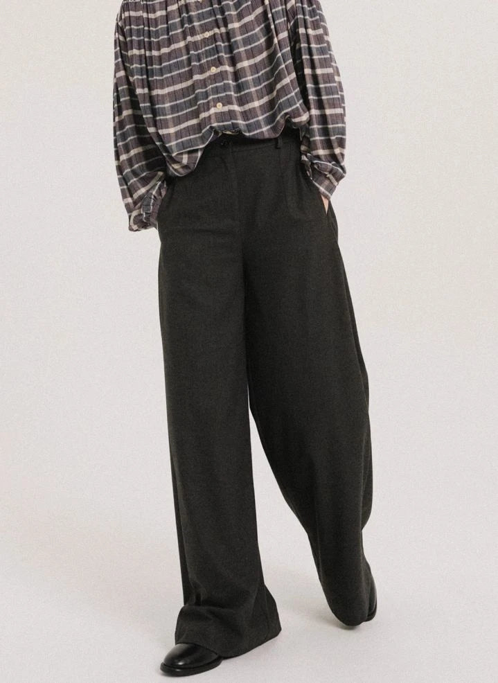 Tinsels - Ejaz Wide-Leg Trousers | Charcoal Gray