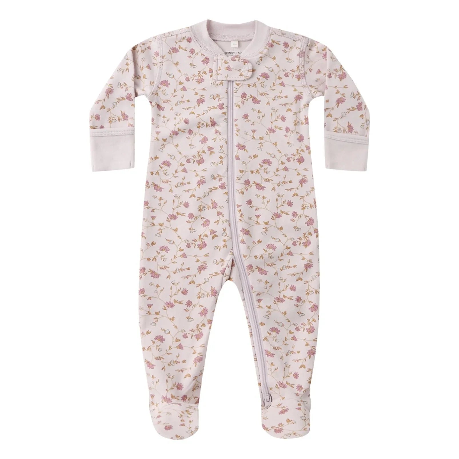 Quincy Mae - Organic Cotton Floral Romper | Lavender