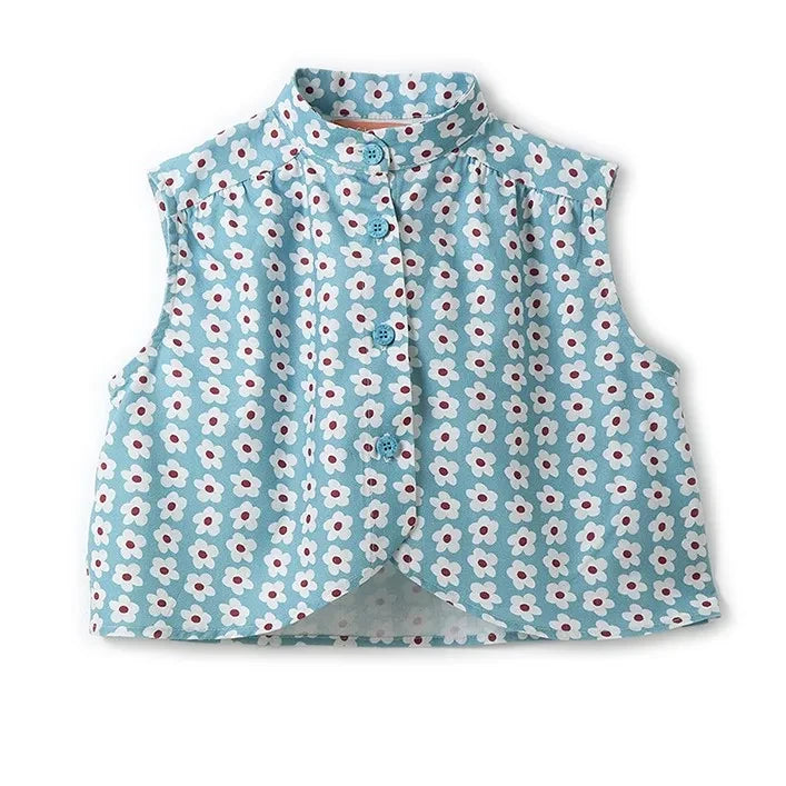 Fabula - Floral Print Blouse | Light Blue