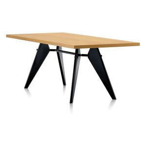 Vitra - EM table, oiled natural oak 220x90 cm - black legs - Jean Prouvé | Oak