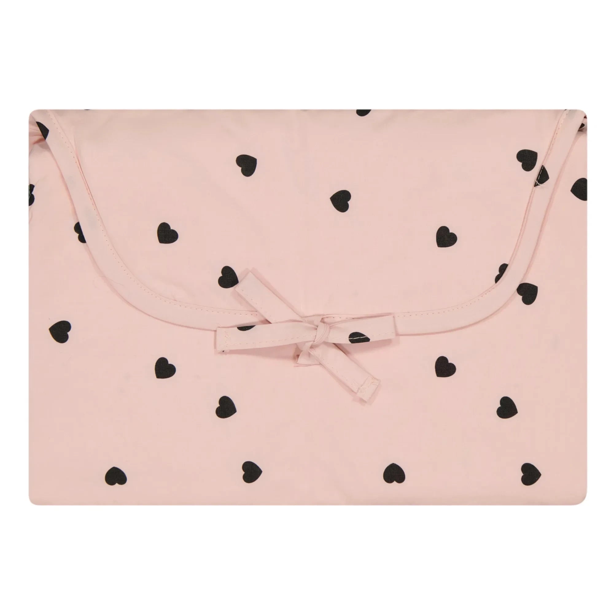 Rose in April - Charly Changing Mat with Black Hearts | Pale Pink