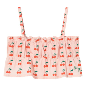Tinycottons - Cherry Gathered Top | Light Pink