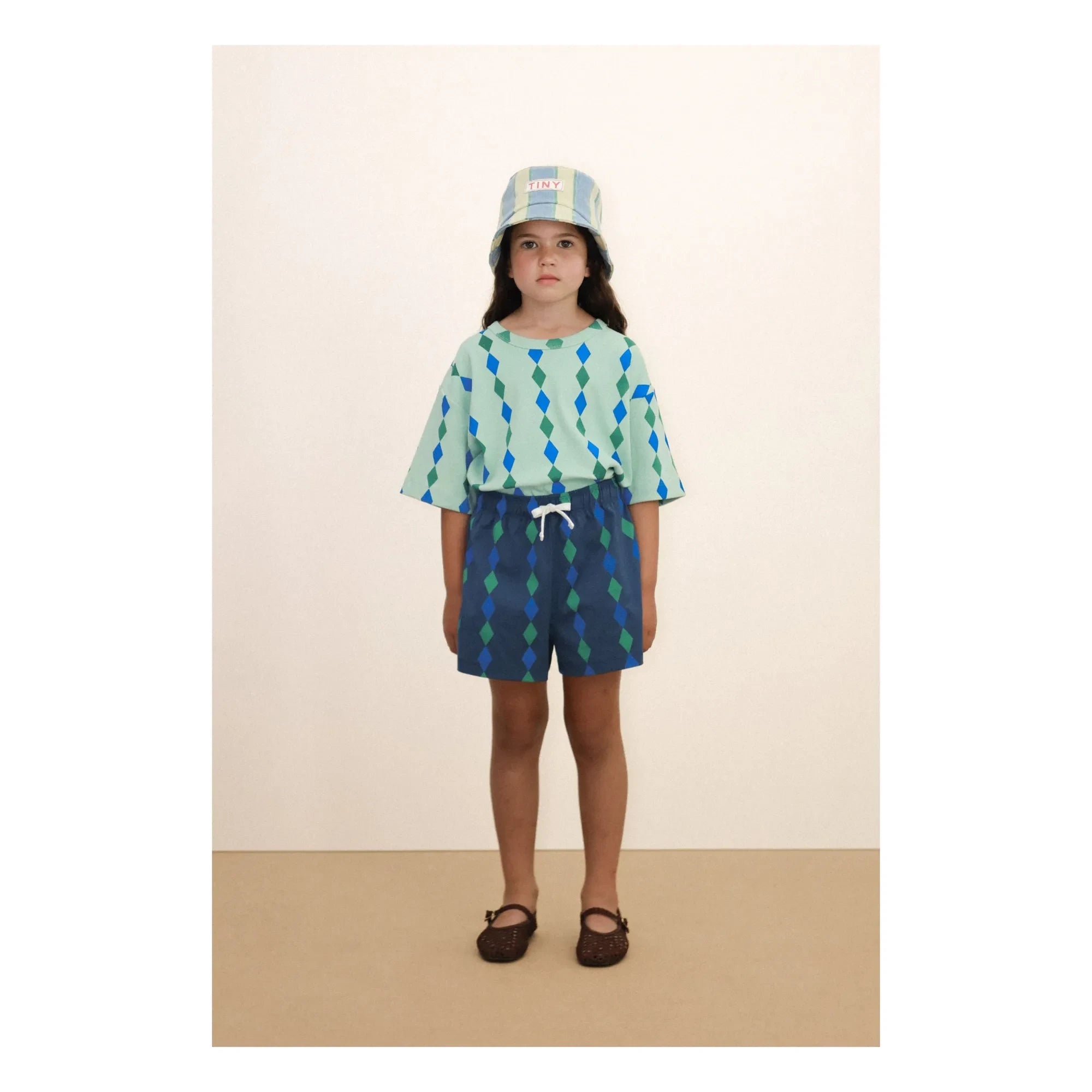 Tinycottons - Losange Organic Cotton Shorts | Blue