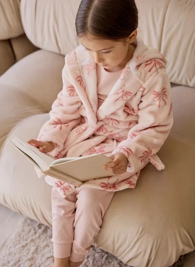 Petit Lem - Bow-Print Bathrobe | Pink