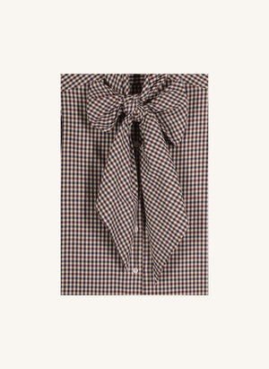 Maria de la Orden - Peri Masalı Gingham Pamuklu Bluz | Kahverengi