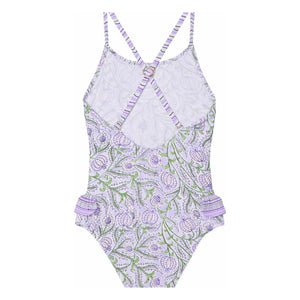 Lison Paris - 1-Piece Swimsuit Poppy Flower Recycled Fiber | Lilac