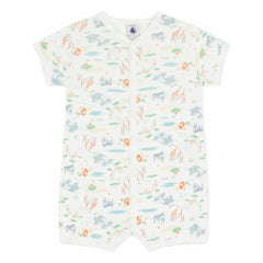 Petit Bateau - Hayvan Desenli Uyku Tulumlu Şort | Beyaz