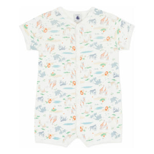 Petit Bateau - Hayvan Desenli Uyku Tulumlu Şort | Beyaz