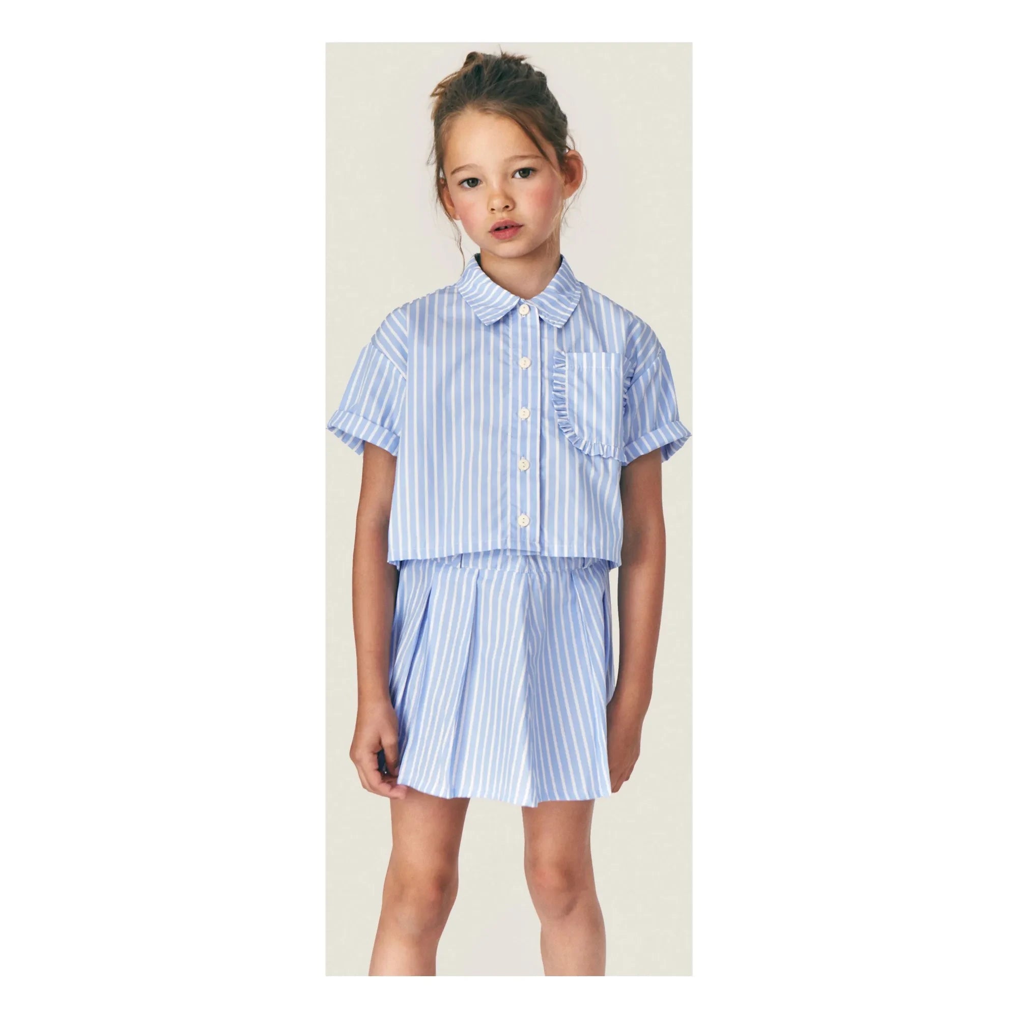 Mipounet - Sia Striped Pleated Skirt | Light Blue