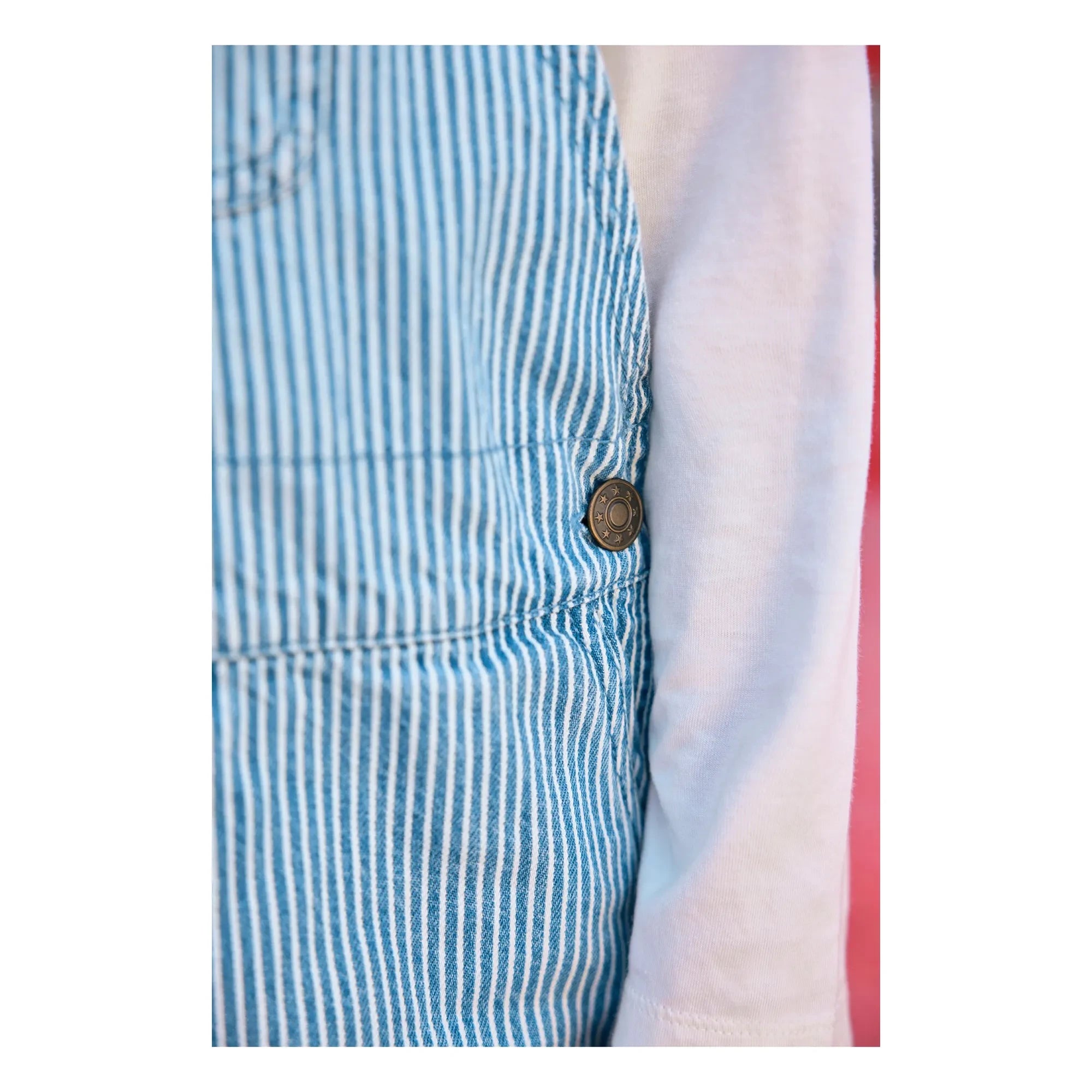 Bonton - Nope Striped Overalls | Blue
