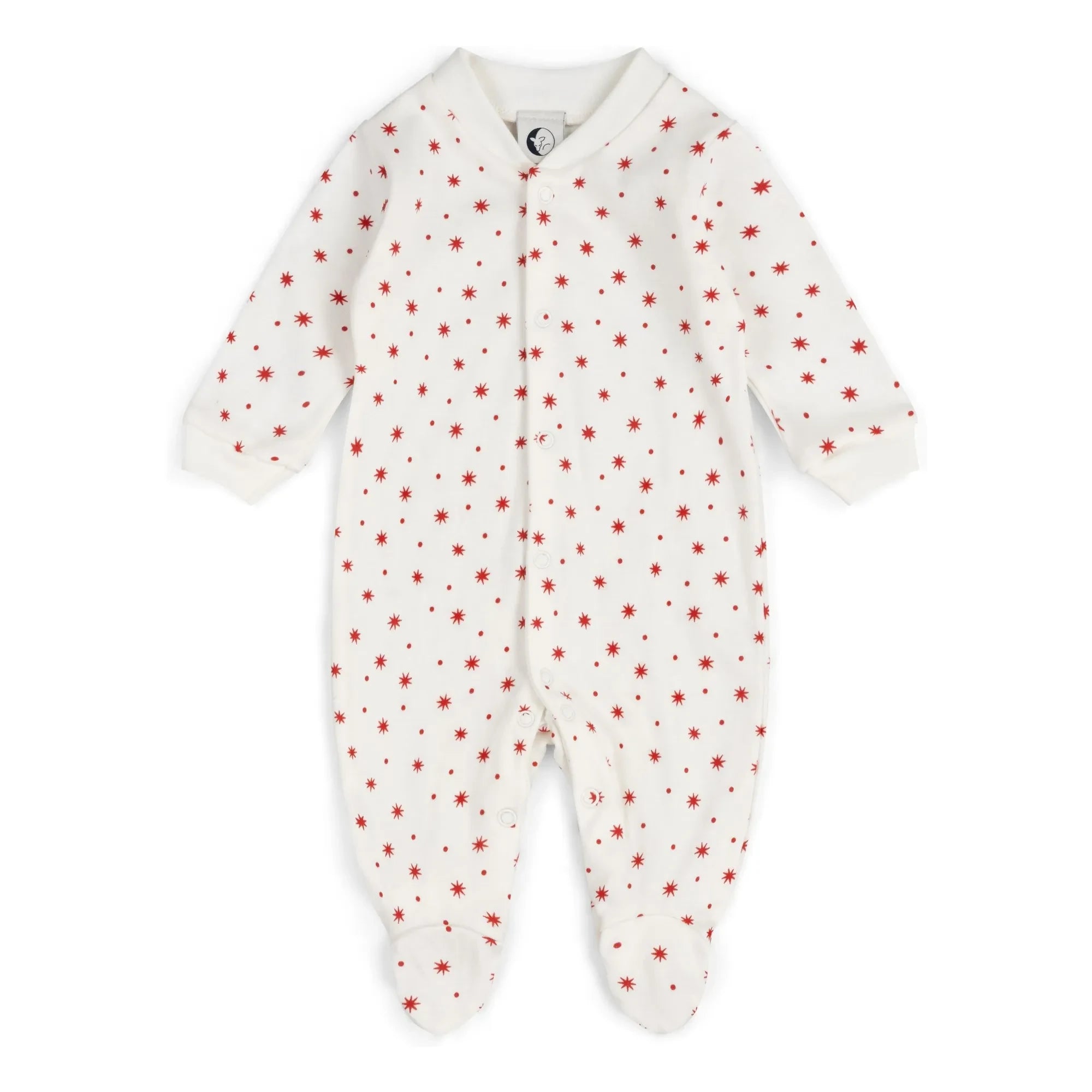 Sleepy Doe - Starry Footed Organic Cotton Pajamas | White