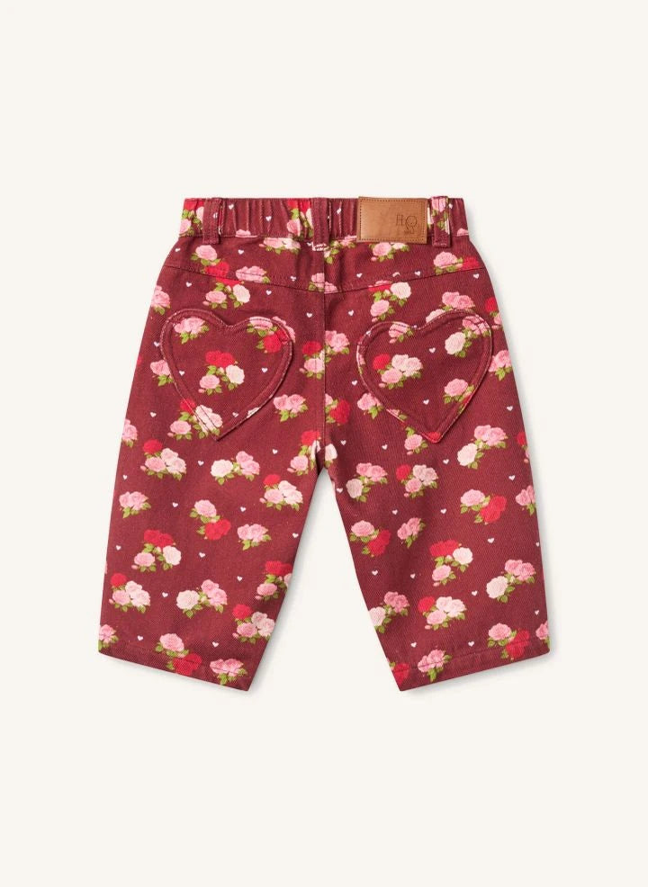 Flöss - Riley Floral Jeans | Burgundy