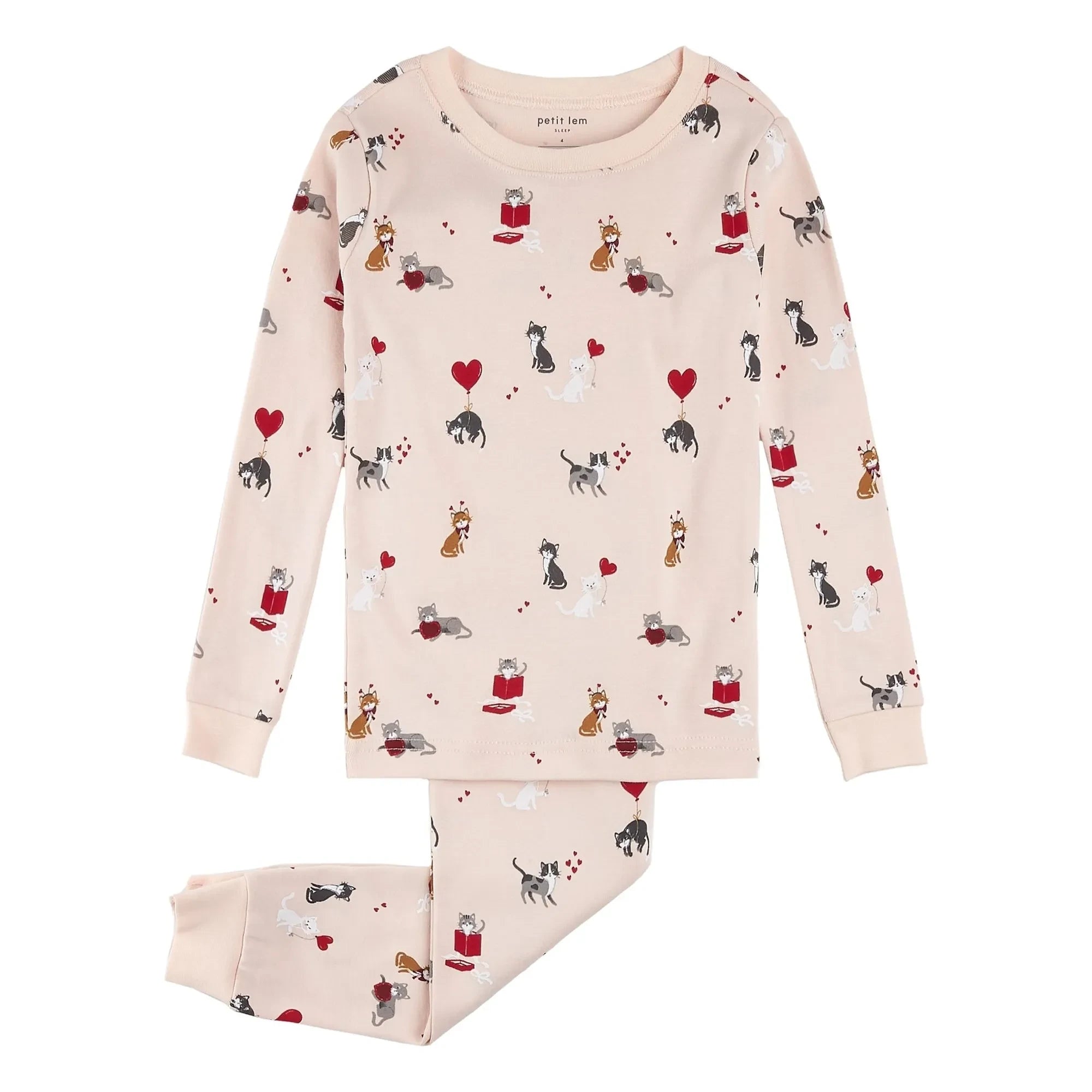 Petit Lem - Organic Cotton Cat Pajamas | Pink