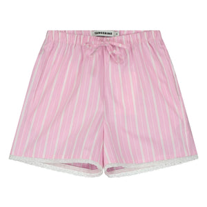 Tangerine - Striped Wide Shorts | Pale Pink