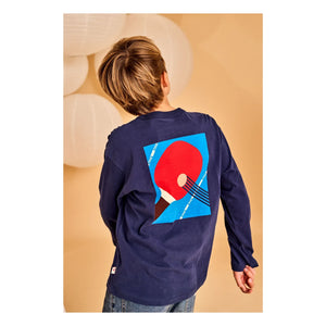 AO76 - Ben Ping Pong Organic Cotton T-Shirt | Navy Blue