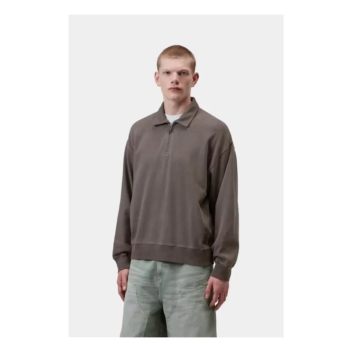 Carhartt WIP - Harper Pamuk Fermuarlı Kazak | Taupe kahverengi