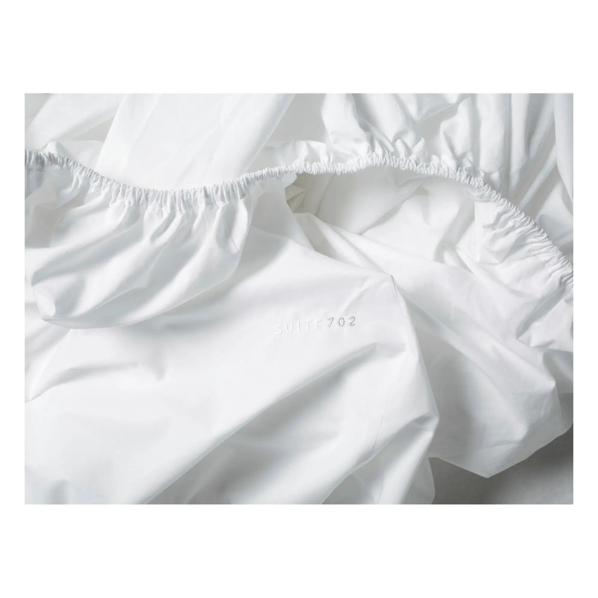 Suite 702 - Organic Percale Elastic Fitted Sheet | White