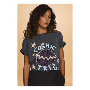 Elise Chalmin - Cosmic Trip Cotton T-Shirt | Gray