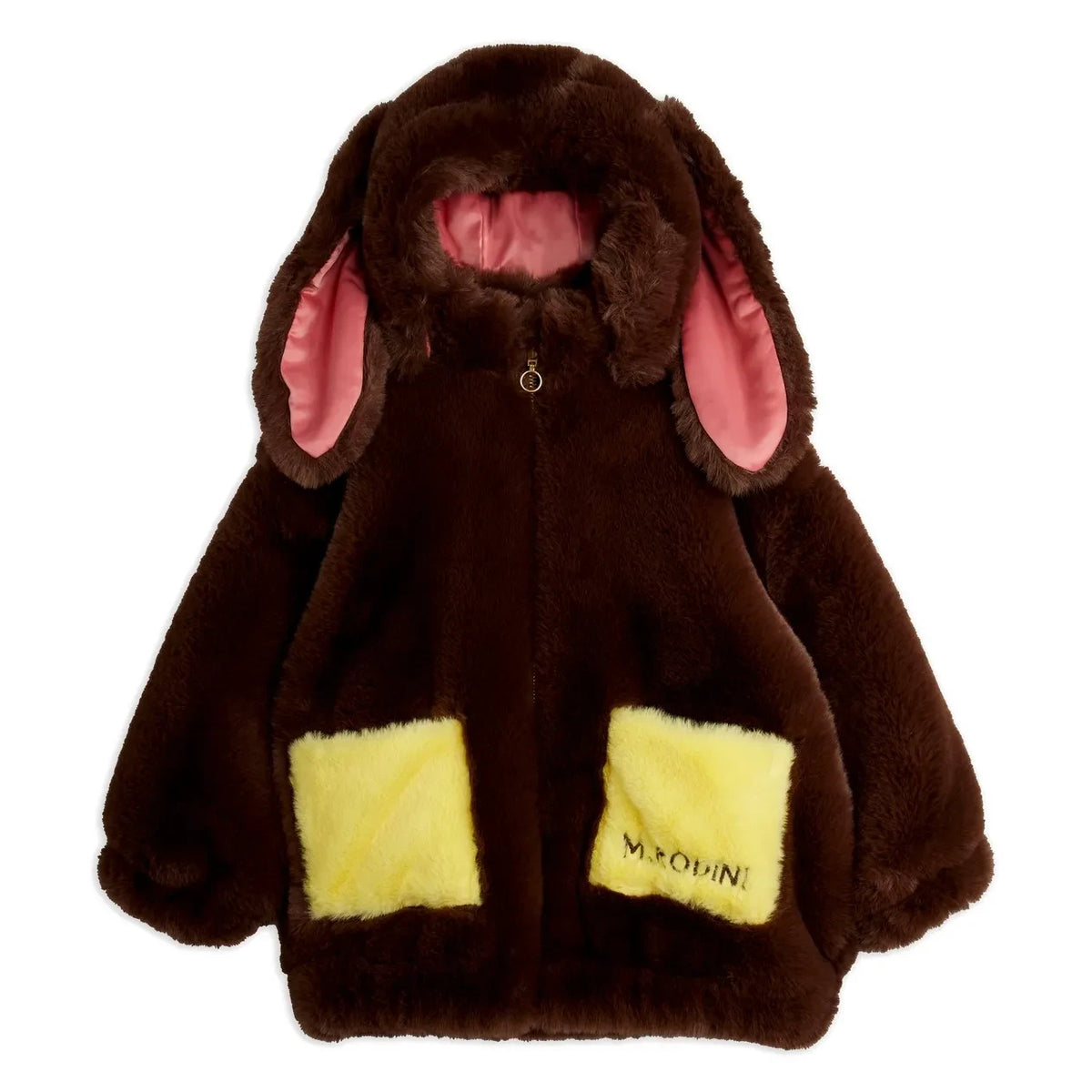 Mini Rodini - Rabbit Fur Jacket Recycled Fibers | Brown