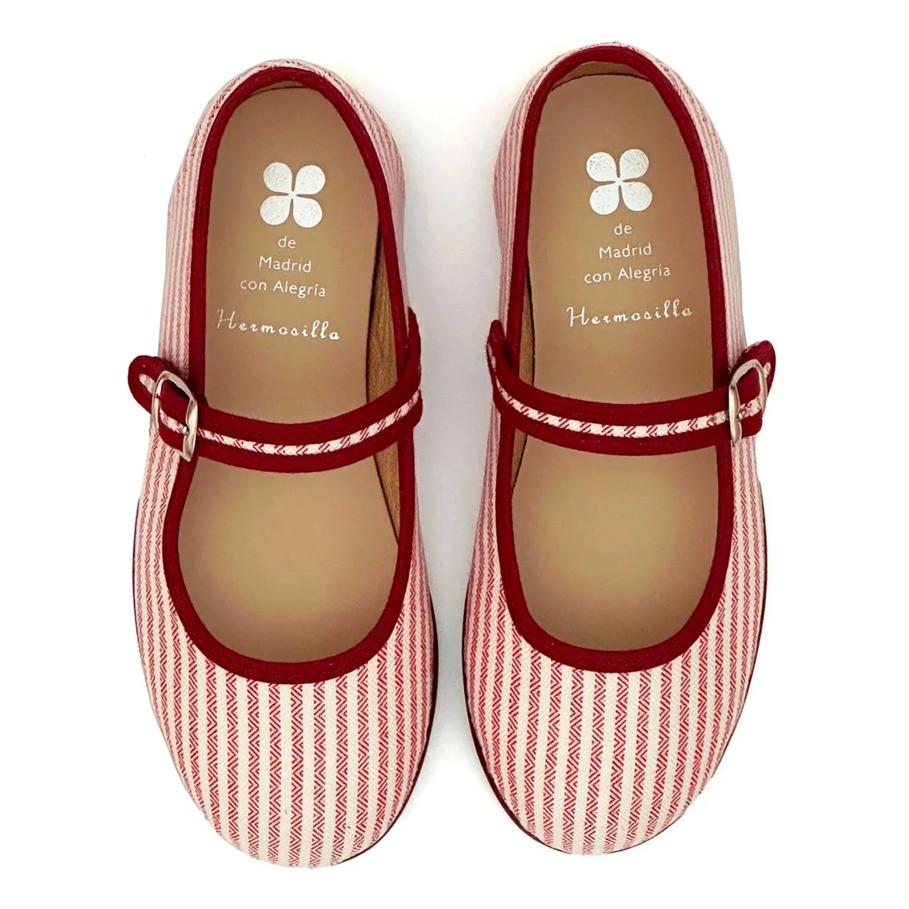 Hermosilla - Ballerinas with Stripes | Burgundy