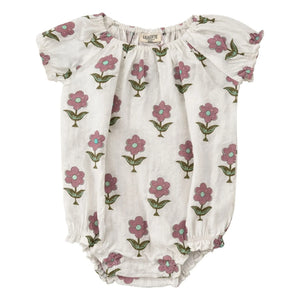 Lililotte - Iris Flowers Organic Cotton Romper | Ivory