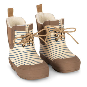 Konges Sløjd - Striped Thermal Rain Boots | Ecru