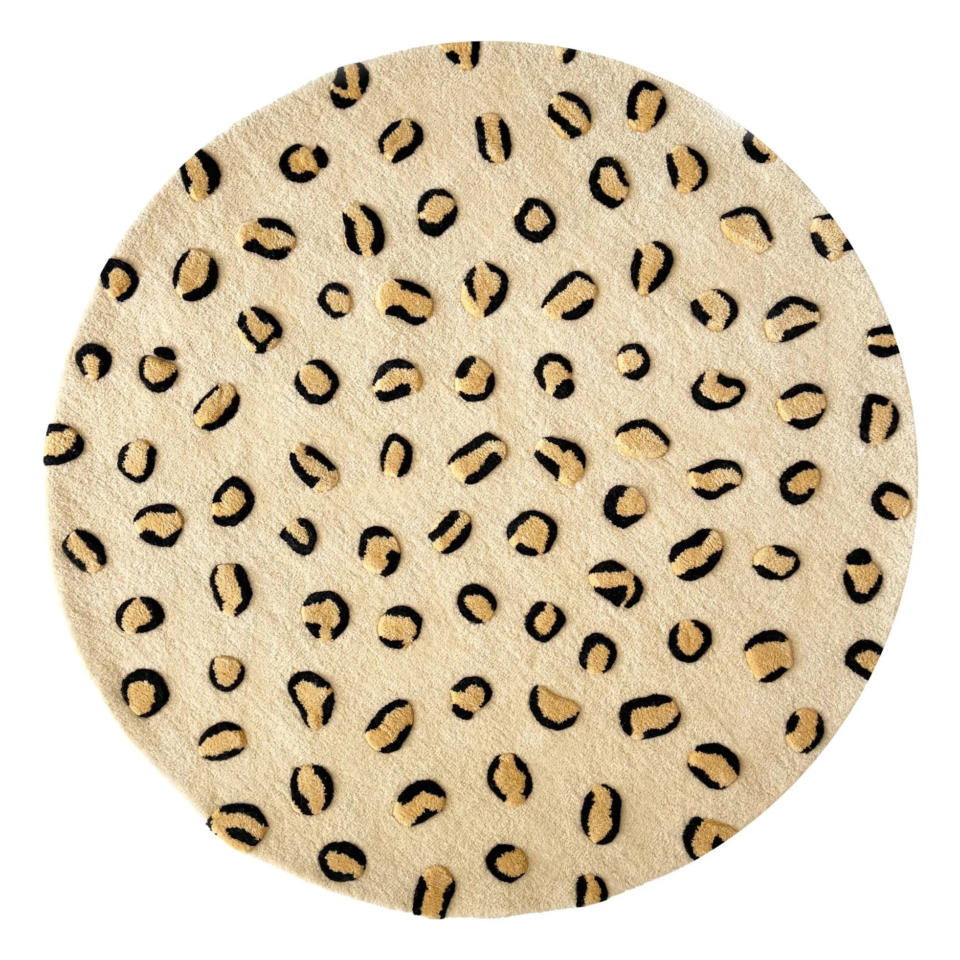 Maison Deux - Round Wool Leopard Pattern Rug