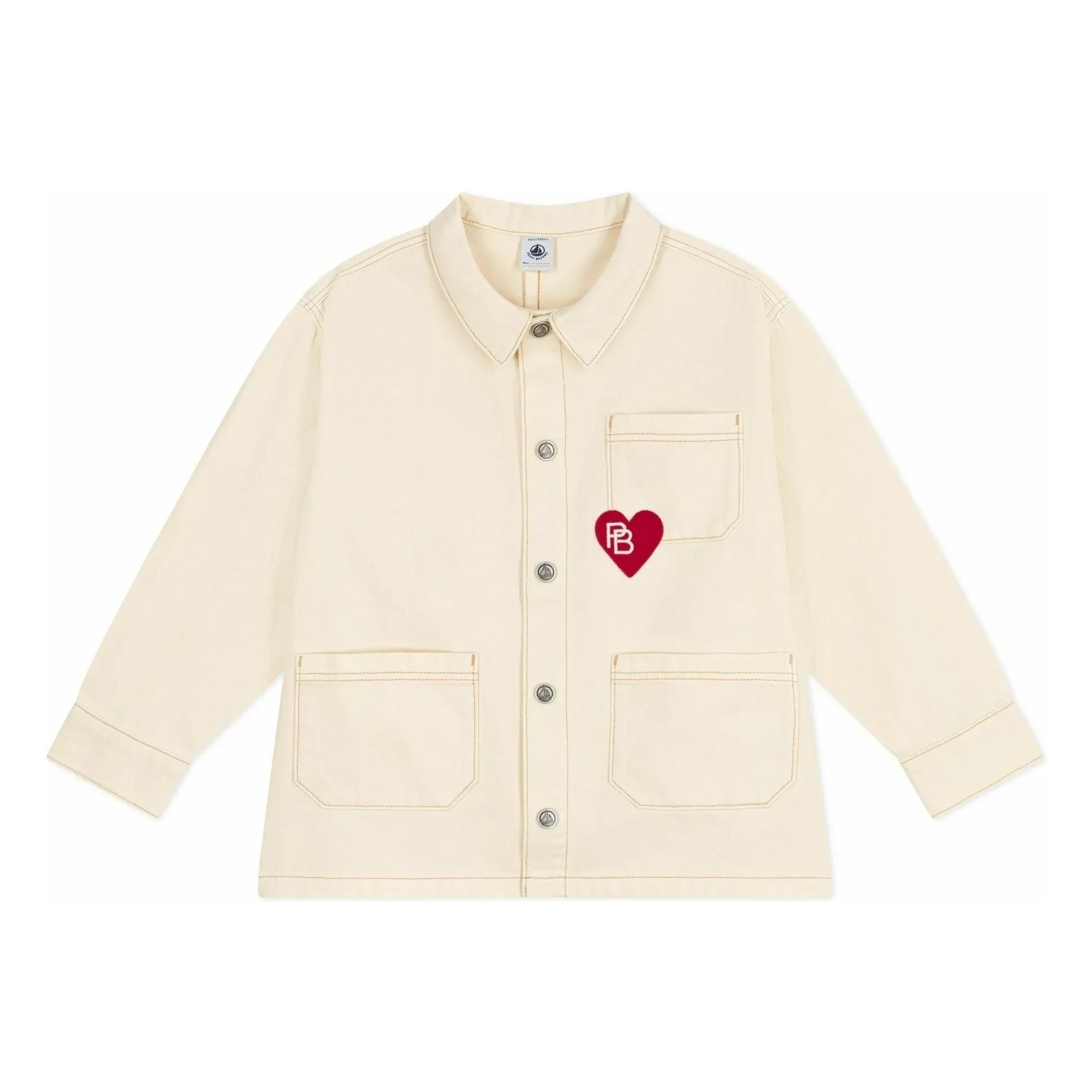 Petit Bateau - Embroidered Heart Jacket | Ecru