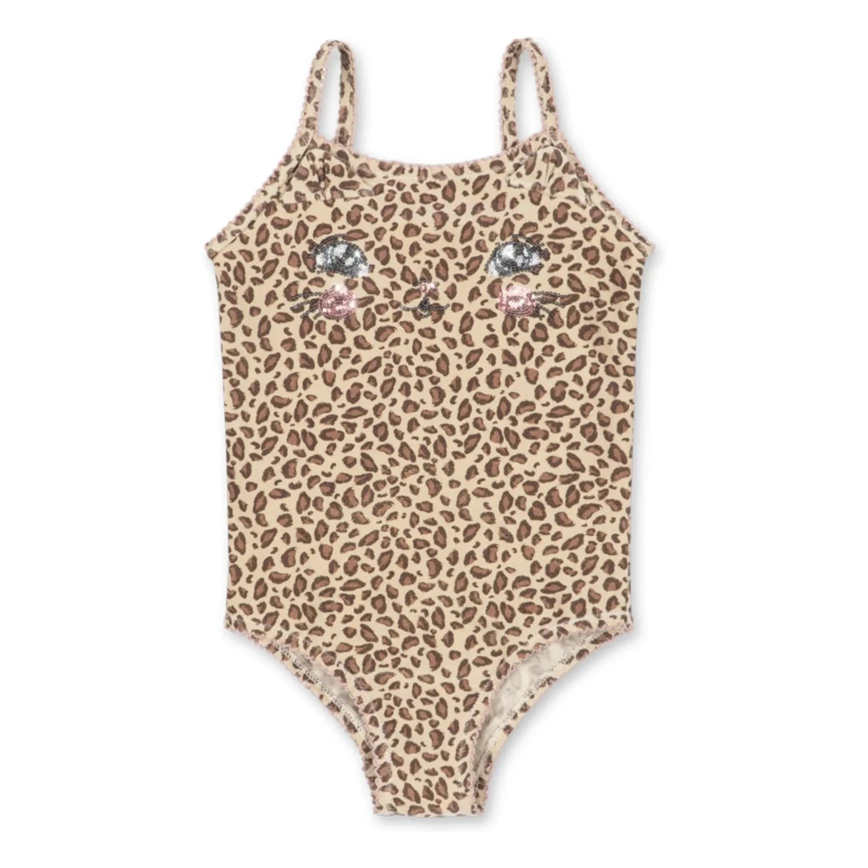 Konges Sløjd - Cat Leopard Swimsuit Made from Recycled Fibers | Beige