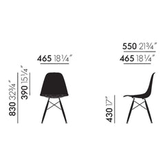 Vitra - DSW plastik sandalye - akçaağaç taban - Charles & Ray Eames | Yumuşak pembe