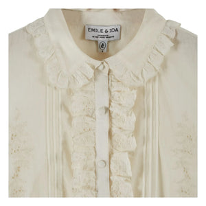 Emile et Ida - Charline Embroidered Blouse | Cream