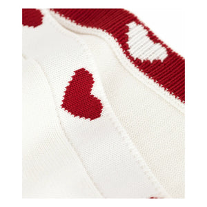 Petit Bateau - Organic Cotton Heart Knit Blanket | Ecru