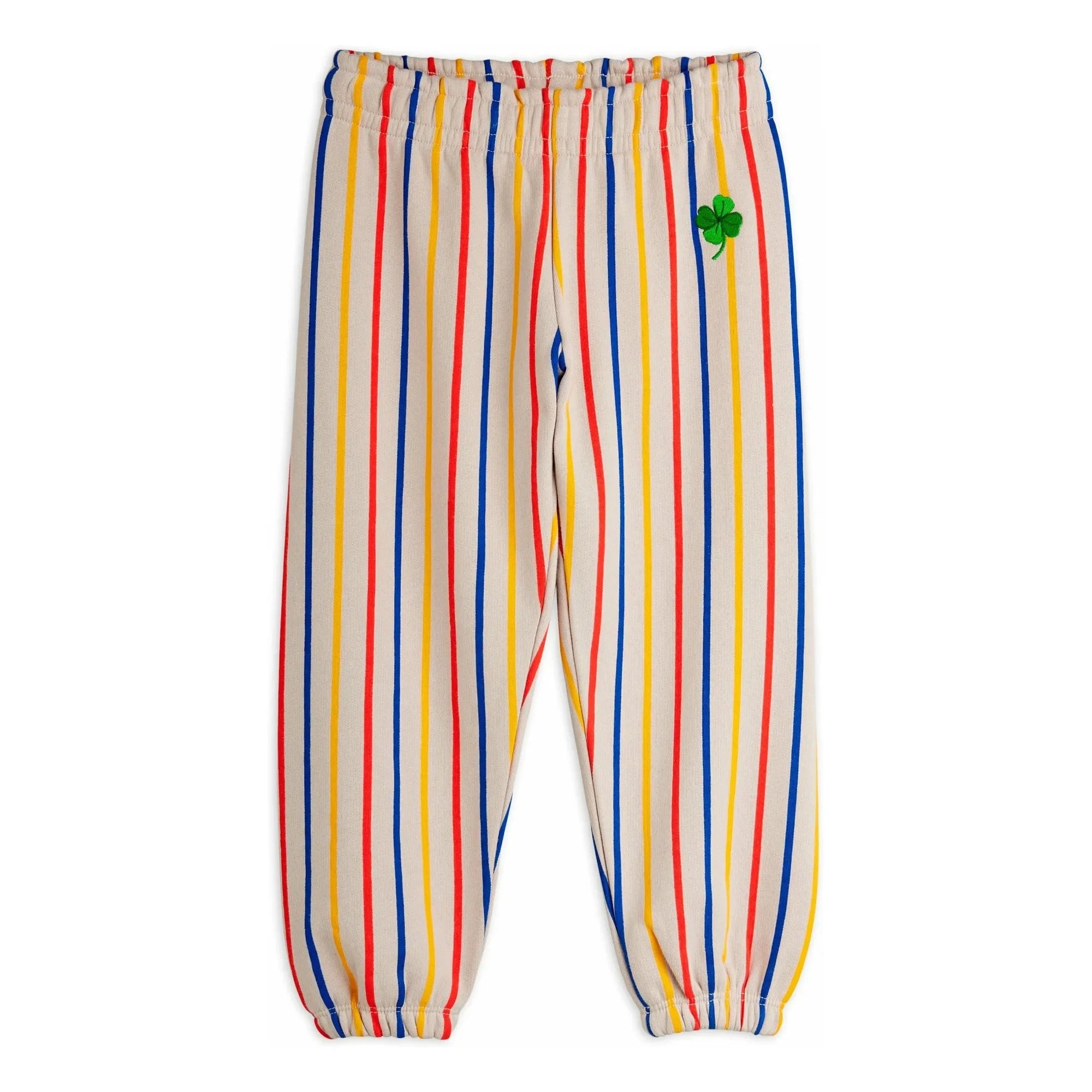 Mini Rodini - Clover Striped Organic Cotton Sweatpants | Ecru