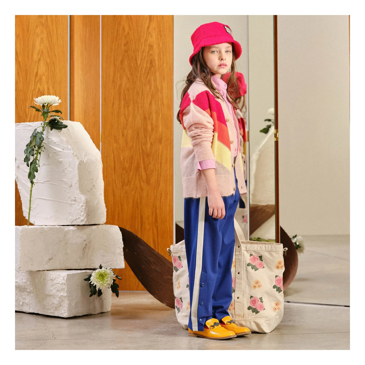 The Animals Observatory - Mohair and Alpaca Wool Striped Cardigan | Pink