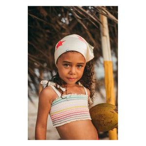Pepita & Me - Striped Waffle Swimsuit | Orange