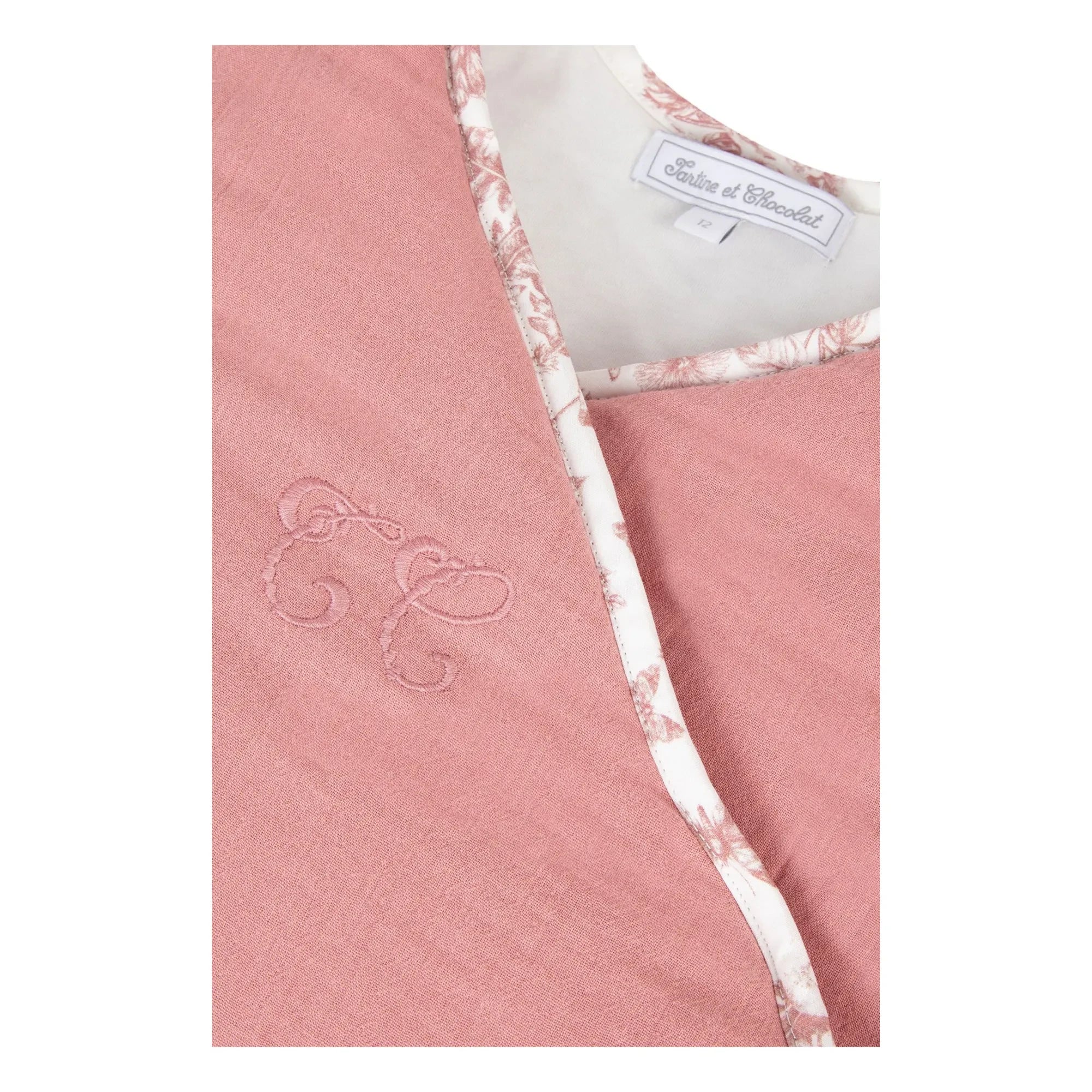 Tartine et Chocolat - Toile de Jouy Baby Sleep Suit | Peach