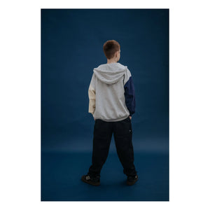 Repose AMS - Organik Pamuklu Trikolor Fermuarlı Sweat Üstü | Gri