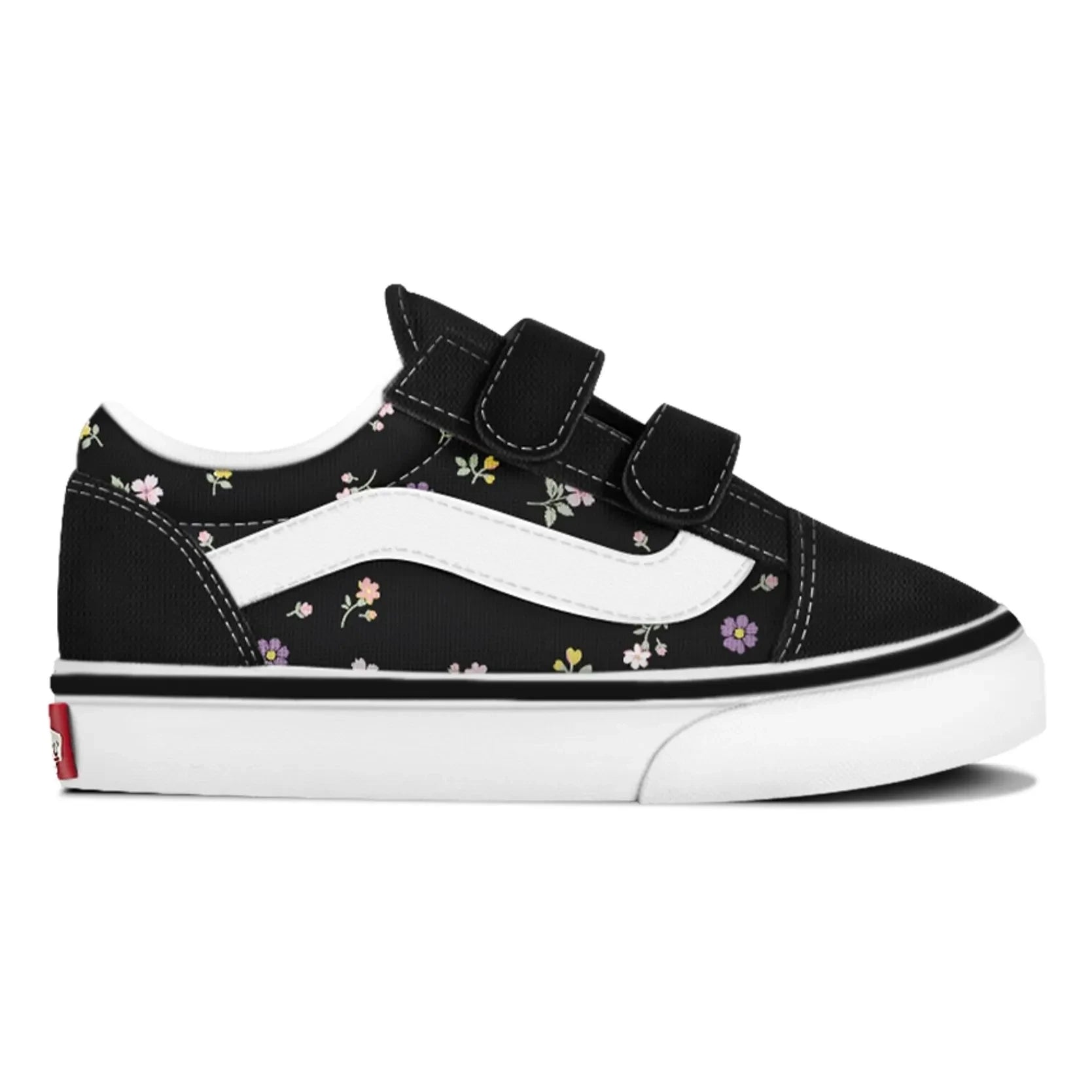 Vans - Old Skool V Scratch Sneakers with Ditsy Floral Print | Black