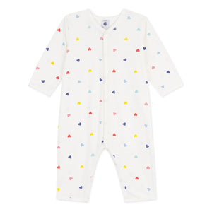 Petit Bateau - Sleep Well Hearts Pajamas | White