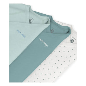 Petit Bateau - 3'lü Set Mon Bébé Organik Pamuklu Body | Yeşil