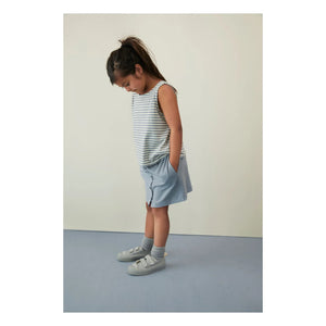 Gray Label - Çizgili Organik Pamuklu Boxy Üst | Buz Mavisi
