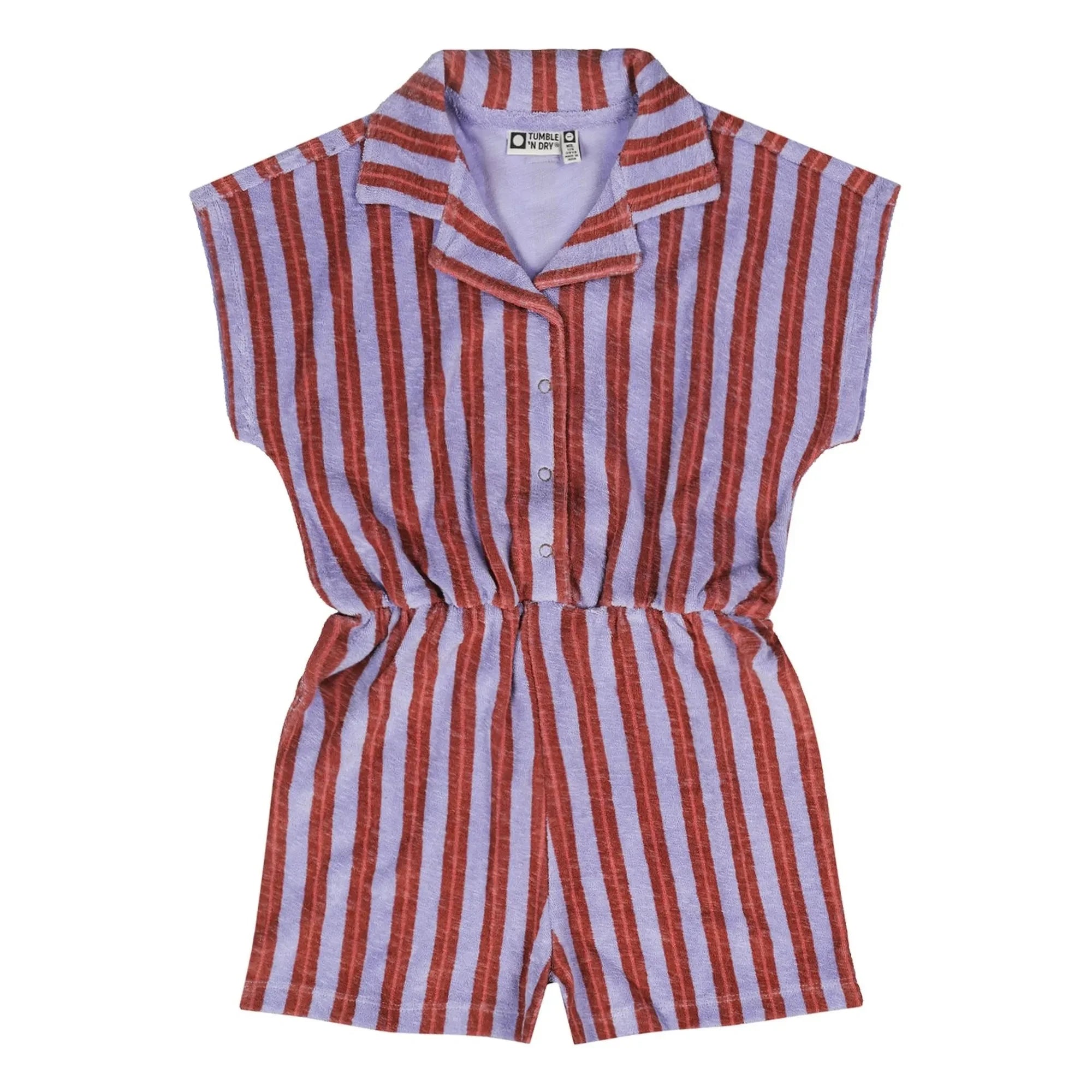 Tumble N'Dry - La Barre Deux Striped Organic Cotton Overalls | Purple