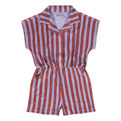 Tumble N'Dry - La Barre Deux Striped Organic Cotton Overalls | Purple