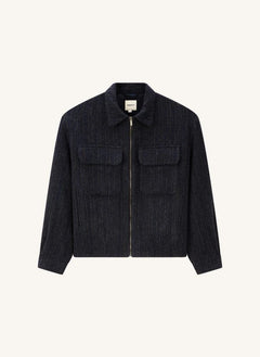 Noyoco - Kinsale Houndstooth Recycled Wool Jacket | Navy