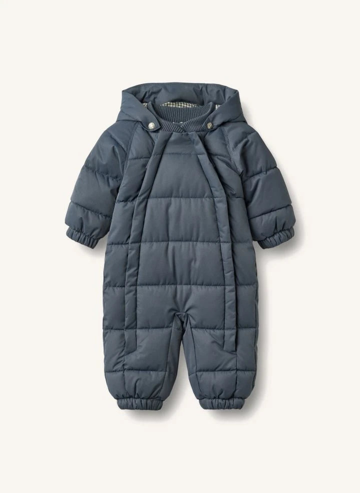 Wheat - Quilted Romper Made from Recycled Fibers | Grey Blue
