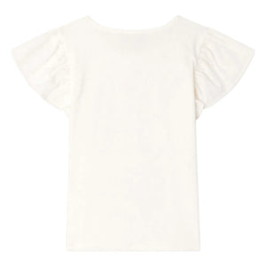 Bonpoint - Emila T-Shirt with Ruffle Organic Cotton | White