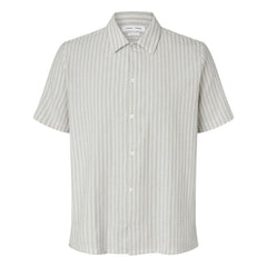 Samsoe Samsoe - Avan JX Short Sleeve Cotton Shirt | Light Gray