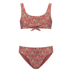 Beachlife - 2-Piece Swimsuit with Knot Pattern Made from Recycled Fibers | Burgundy