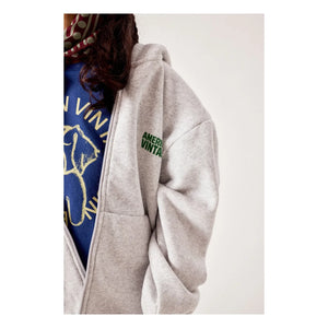 American Vintage - Baptown Fermuarlı Sweatshirt | Gri melanj
