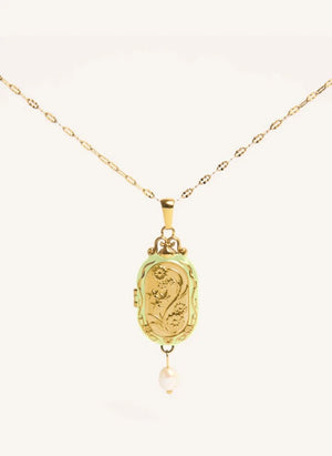 Palas - "Le Secret" Long Necklace | Faded Green